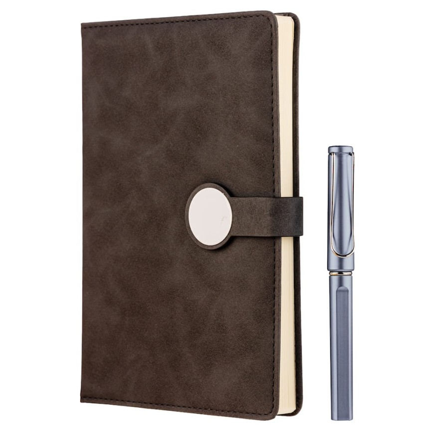 Set Agendă Catifea Neagră cu Pix – Eleganță Premium