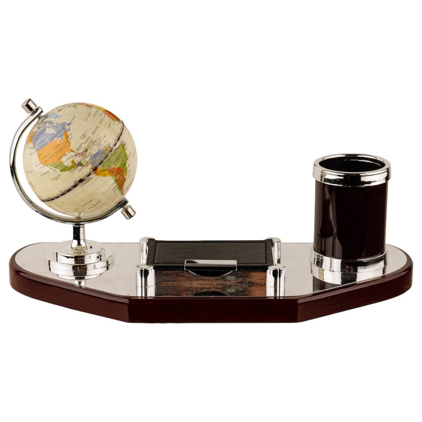 Set birou elegant multifuncțional cu glob și accesorii